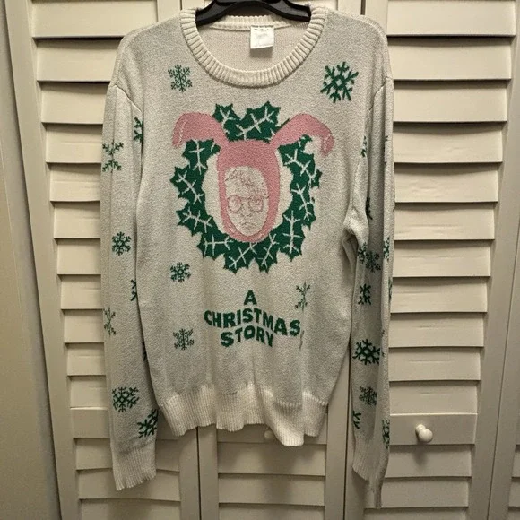 A Christmas Story Movie Ugly Christmas Sweater Unisex Adult Large Ralphie Wreath - Picture 2 of 7